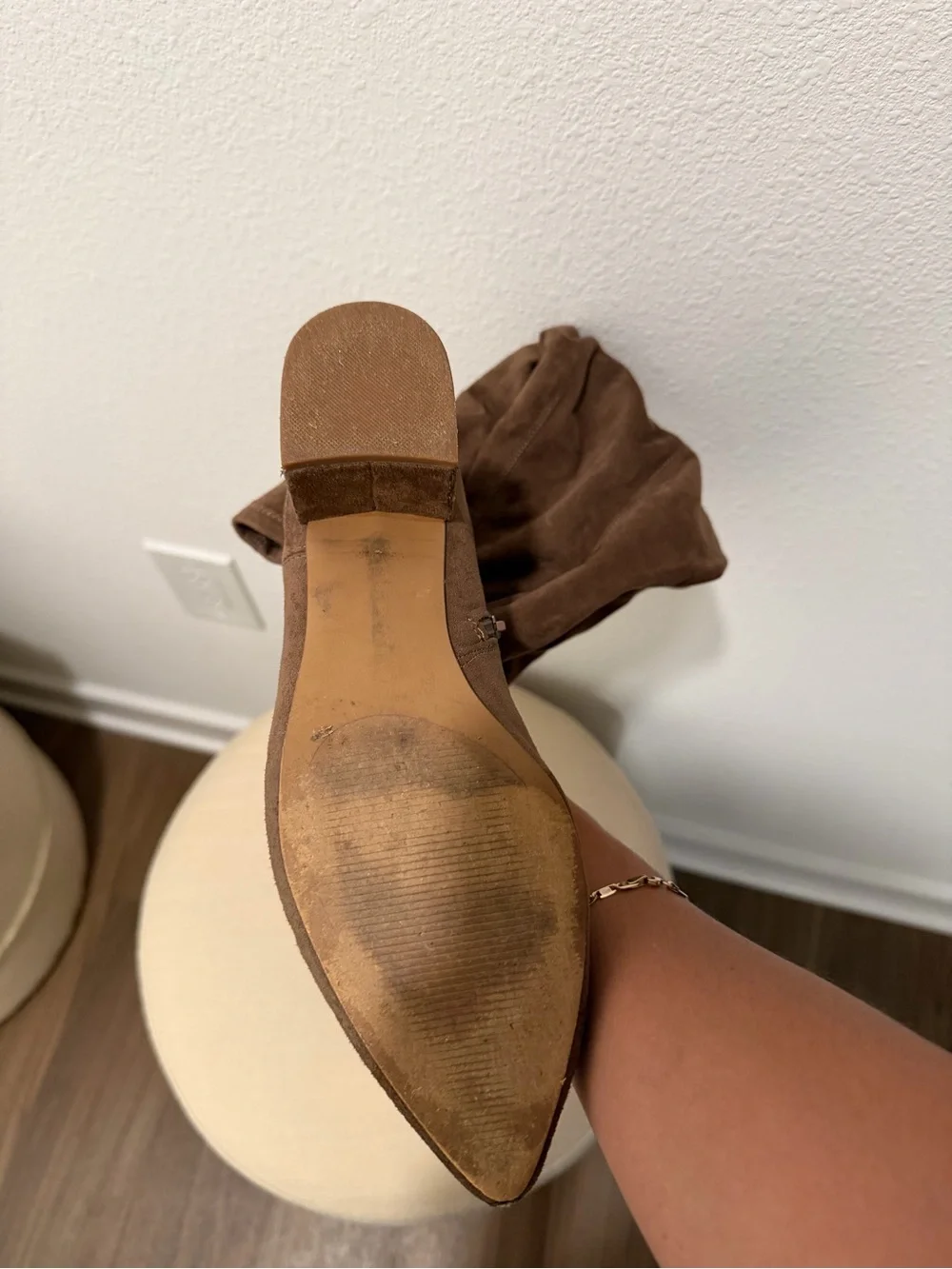 Steve Madden Taupe Suede Over-the-Knee Boots